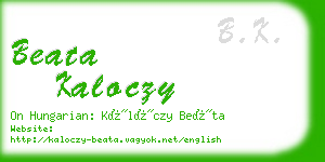 beata kaloczy business card